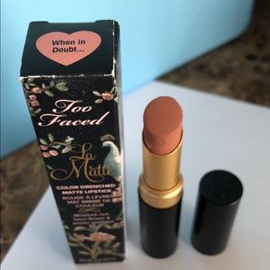 Too Faced La Matte lipstick in when in doubt